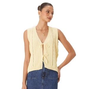 ASOS DESIGN cable knit tie front sweater vest
